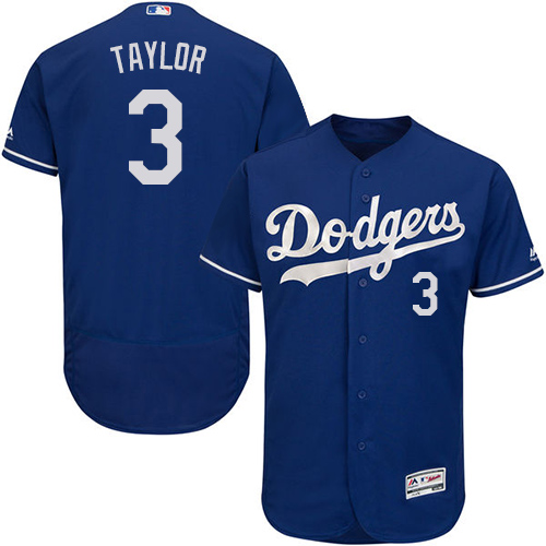 Dodgers #3 Chris Taylor Blue Flexbase Authentic Collection Stitched MLB Jersey - Click Image to Close